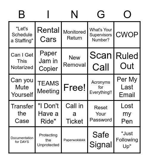 CPS/CPI Bingo Card