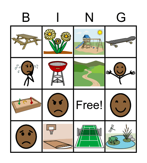 Park Vocabulary Bingo Card