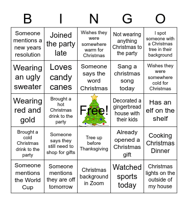 dotCMS Holiday Bingo Card