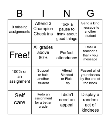 Block Bingo Card