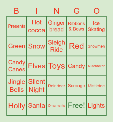 Christmas Bingo Card