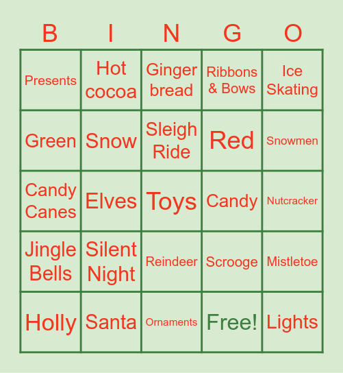 Christmas Bingo Card