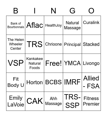 Benefit Fair Bingo Card