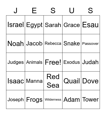 Acts 1:8 Bingo Card