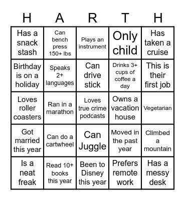 Christmas Party Bingo Card