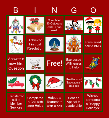 Holiday Bingo Card