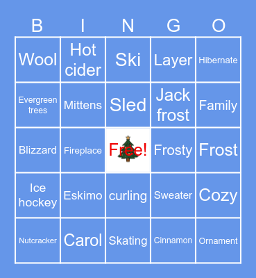 Winter Wonderland Bingo Card