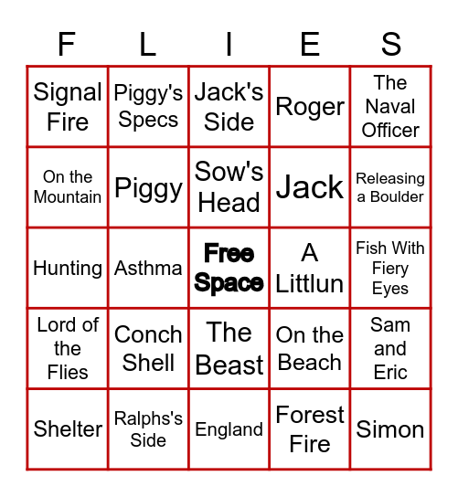 Test Your LOTF Knowledge! Card #1 Bingo Card