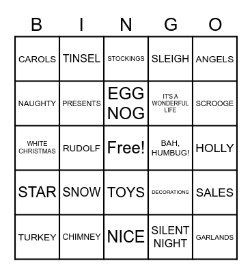 CHRISTMAS BINGO Card