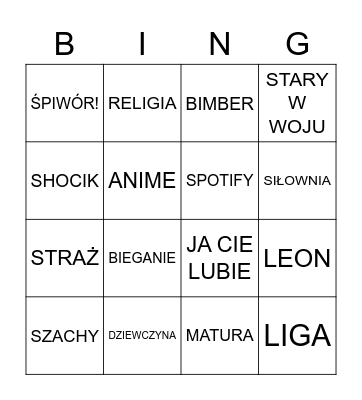 WITEK Bingo Card