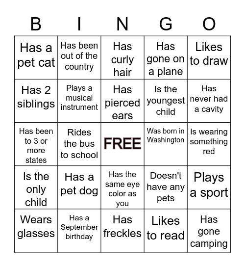 Find someone who.. Bingo Card