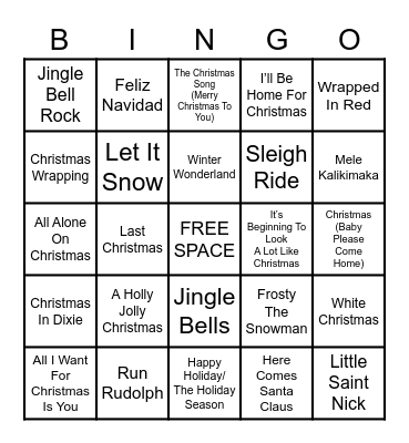 Christmas Bingo Card