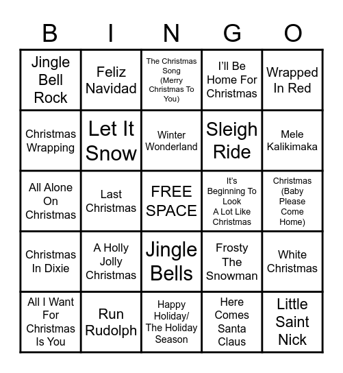 Christmas Bingo Card