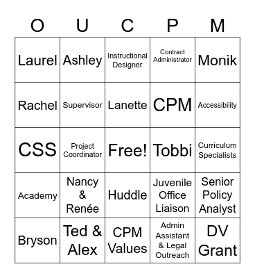 Welcome to OSIS Policy!! Bingo Card