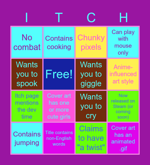 Dune's Itchmas Bingo Card Bingo Card