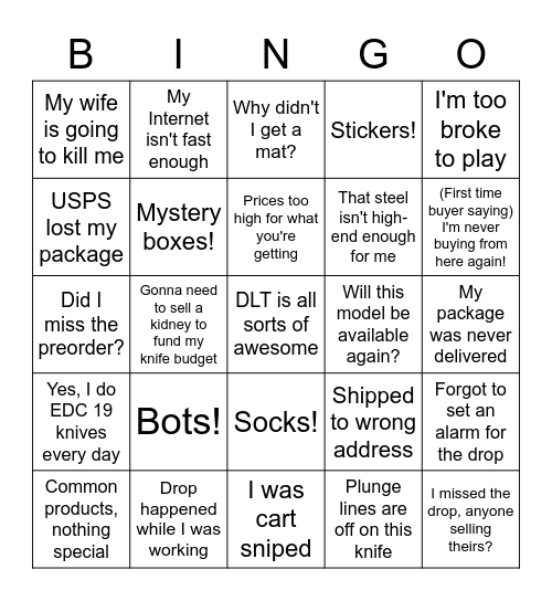 DLT Insiders Christmas Bingo Card