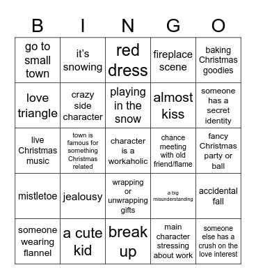 Christmas Movie Bingo Card