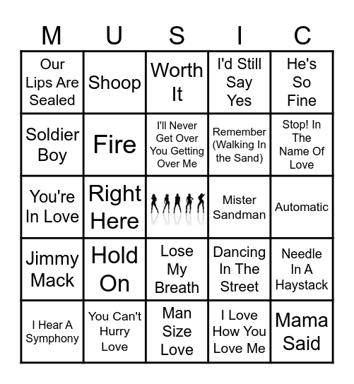 GIRL GROUPS Bingo Card