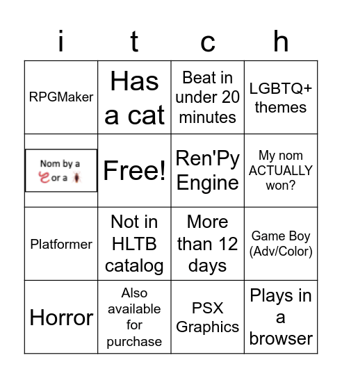 itchmas 2022 Bingo Card