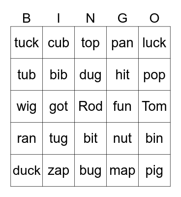 List 11 Bingo Card