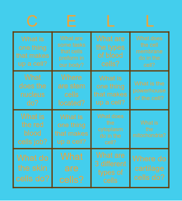 Cells Bingo Card