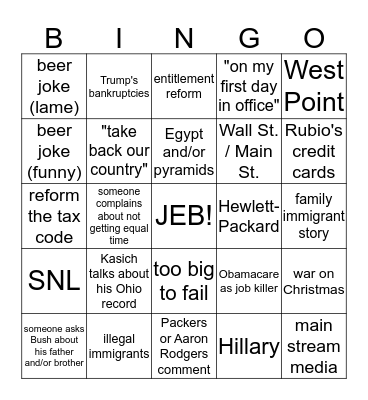 Rep Bingo 11/10/15! Bingo Card