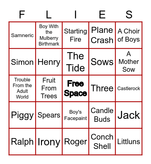 Test Your LOTF Knowledge! Card #2 Bingo Card