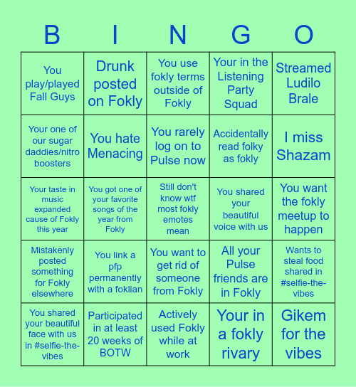 Fokly Bingo 2022 Bingo Card