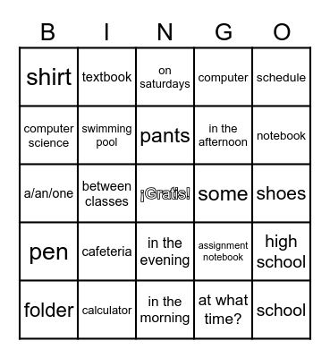 U2: ASD 1 + 2 Bingo Card