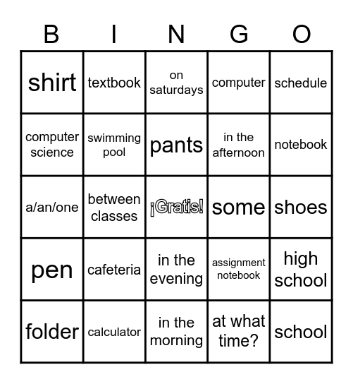 U2: ASD 1 + 2 Bingo Card