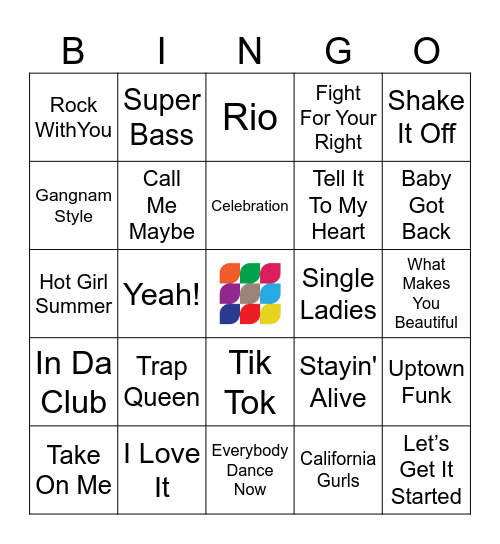 Sing Along Pop Bingo Card