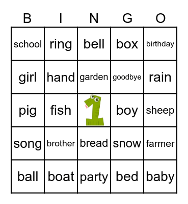 Dolch Nouns Part 1 Bingo Card