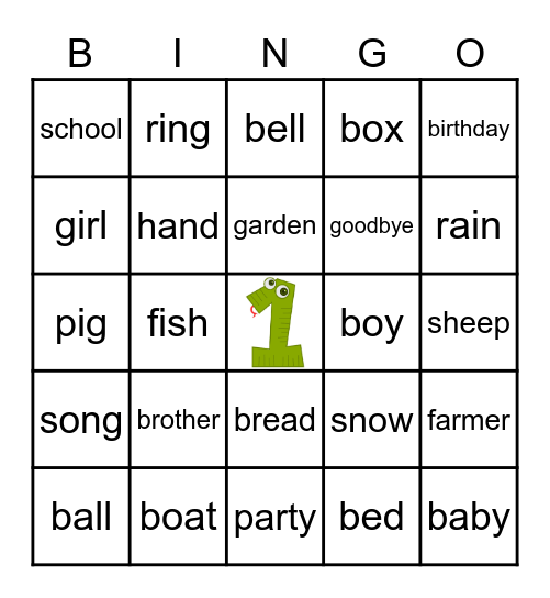 Dolch Nouns Part 1 Bingo Card