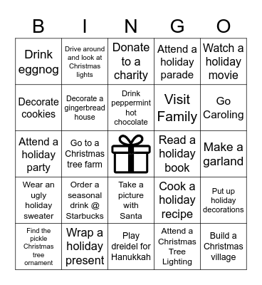 BluShark Holiday Bingo Card