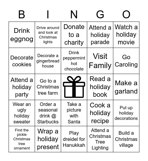 BluShark Holiday Bingo Card