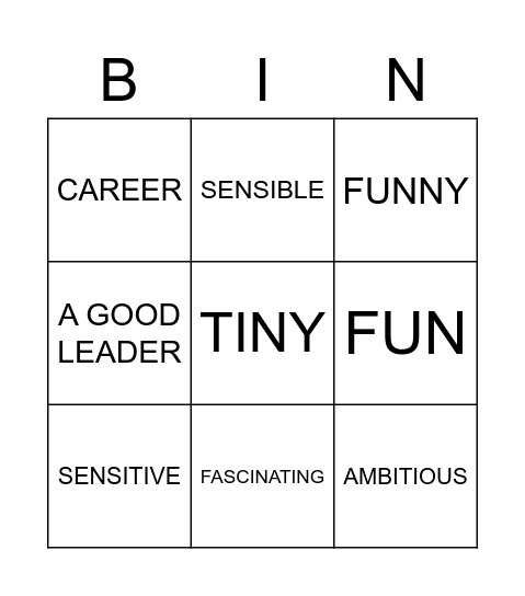 final exam revision Bingo Card