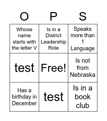 Find Someone Who Bingo Card