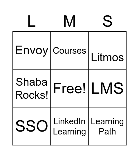 LMS Bingo! Bingo Card