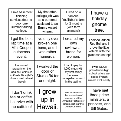 Marketing BINGO Card
