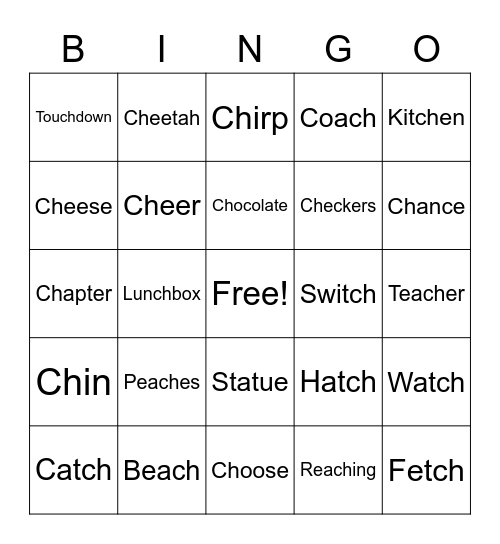 /CH/ Bingo Card