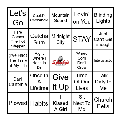 Spanky's Music Bingo 11/30/22 Bingo Card