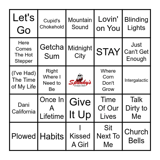 Spanky's Music Bingo 11/30/22 Bingo Card