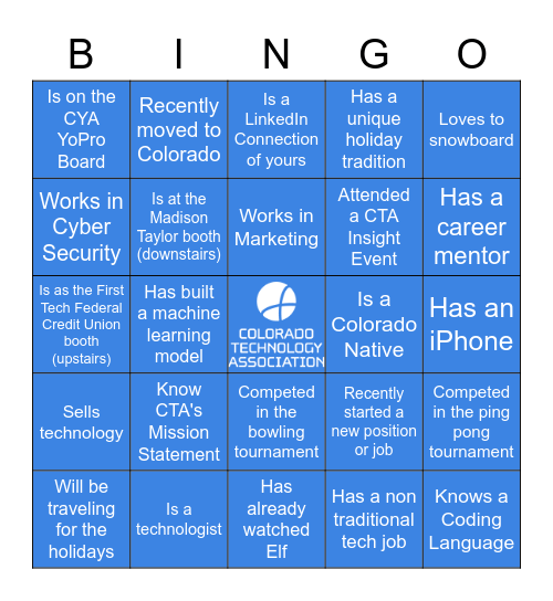 CTA Human Bingo | Meet someone who... Bingo Card