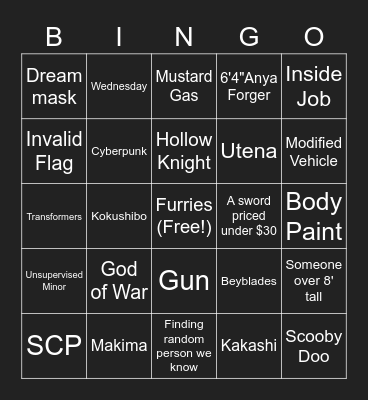 Comicon 2023 Bingo Card