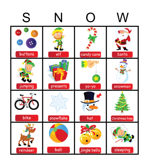 Christmas bingo playng cards