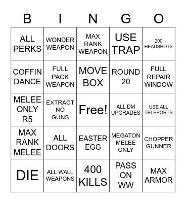die maschine Bingo Card