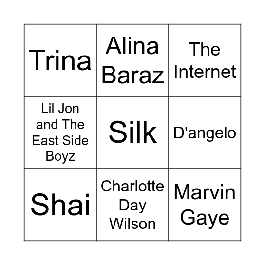 R&Bingo Card