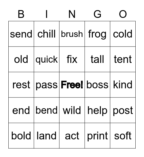 Suffix Bingo! Bingo Card