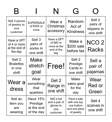 Suzy Christmas Bingo Card