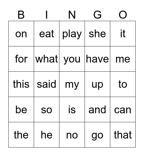Sight Word Bingo (Ms. Ker's Class) Bingo Card
